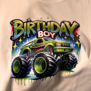 Monster Truck Birthday Boy Kids Shirt